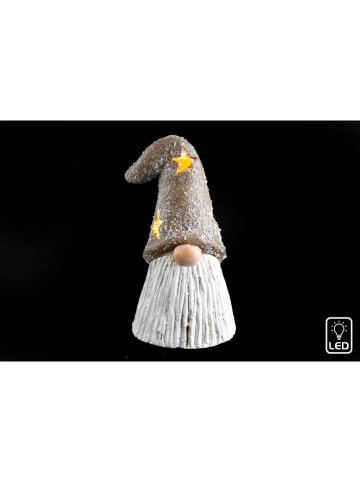 SiL Interiors Decoratieve ledlamp "Santa" wit/lichtbruin - (B)8 x (H)14 x (D)7,5 cm