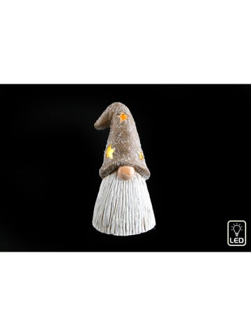 SiL Interiors LED-Dekoleuchte ''Santa'' in Weiß/ Hellbraun - (B)11 x (H)19,5 x (T)10 cm