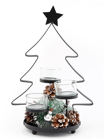 SiL Interiors Windlicht ''Tree'' in Schwarz - (B)18 x (H)29 x (T)13 cm