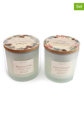 SiL Interiors 2-delige set: geurkaarsen wit/meerkleurig - 2 x 250 g