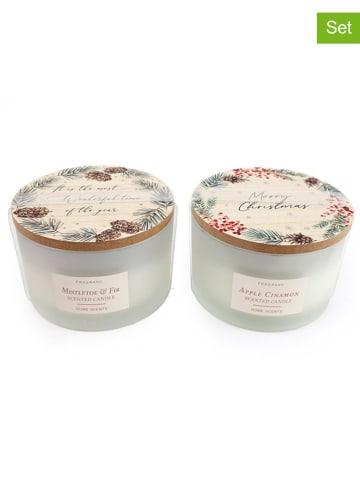 SiL Interiors 2-delige set: geurkaarsen wit/meerkleurig - 2 x 400 g