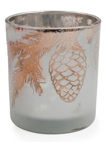SiL Interiors Świecznik "Pinecone" w kolorze białym - wys. 8 x Ø 7 cm