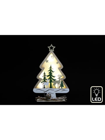 SiL Interiors LED-Dekoleuchte ''Tree'' in Hellbraun/ Weiß - (B)14 x (H)22,5 x (T)6 cm