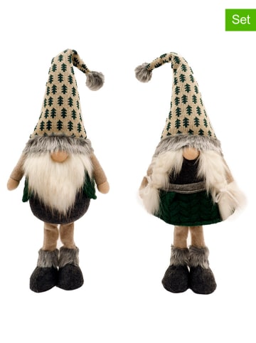 SiL Interiors Figurki dekoracyjne (2 szt.) w kolorze beżowo-czarnym - 18 x 53 x 12 cm