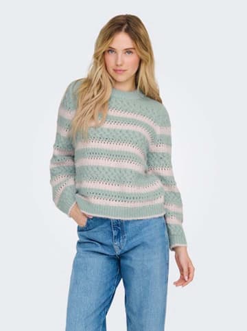 ONLY Sweter w kolorze błękitno-jasnoróżowym