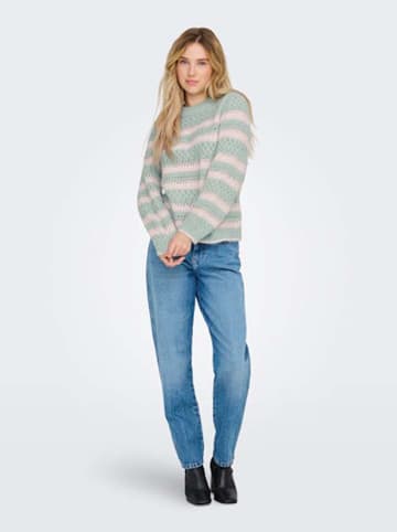 ONLY Pullover in Hellblau/ Rosa
