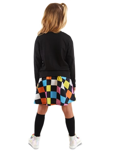 Denokids 2-delige outfit "Rainbow Zebra" zwart