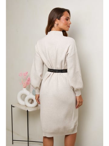 Soft Cashmere Gebreide jurk zandkleurig
