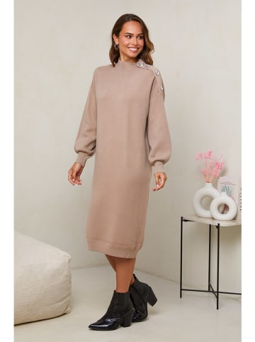 Soft Cashmere Gebreide jurk camel