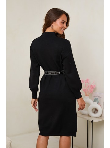 Soft Cashmere Sukienka dzianinowa w kolorze czarnym
