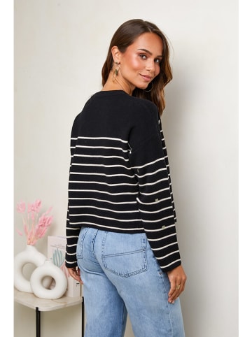 Soft Cashmere Trui zwart/wit