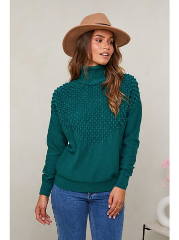 Soft Cashmere Rollkragenpullover in Petrol