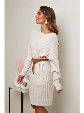 Soft Cashmere Gebreide jurk crème