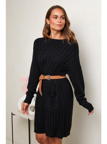 Soft Cashmere Gebreide jurk zwart