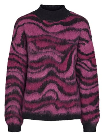 Pieces Pullover in Pink/ Schwarz