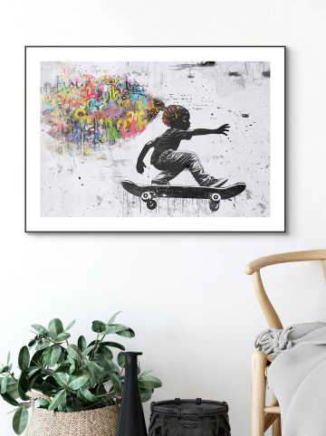 Orangewallz Gerahmter Kunstdruck "Skater Girl"
