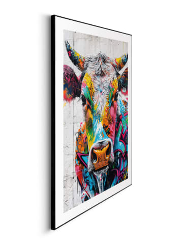 Orangewallz Ingelijste kunstdruk "Colour Cow" - (B)50 x (H)70 cm