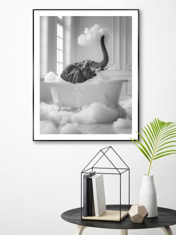 Orangewallz Gerahmter Kunstdruck "Bubbling Elephant"