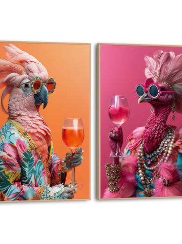 Orangewallz 2er-Set. Gerahmhmte Kunstdrucke "Cheers"