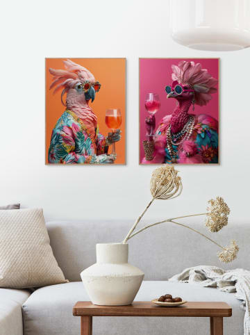 Orangewallz 2er-Set. Gerahmhmte Kunstdrucke "Cheers"