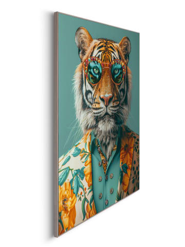 Orangewallz Druk artystyczny "Turqoise Tiger" w ramce - 50 x 70 cm
