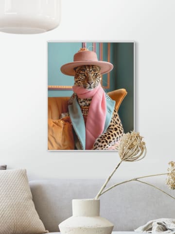 Orangewallz Druk artystyczny "Leopard Chique" w ramce