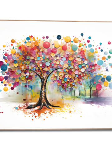 Orangewallz Druk artystyczny "Colour Tree" w ramce - 50 x 40 cm