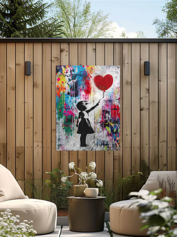 Orangewallz Kunstdruk voor buiten "Balloon Girl Colourful" - (B)50 x (H)70 cm