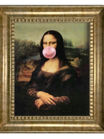 Orangewallz Gerahmter Kunstdruck "Mona Lisa - Gum"