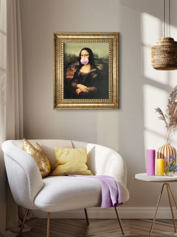 Orangewallz Gerahmter Kunstdruck "Mona Lisa - Gum"