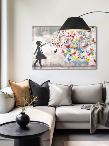 Orangewallz Druk artystyczny "Balloon Girl" w ramce - 90 x 60 cm