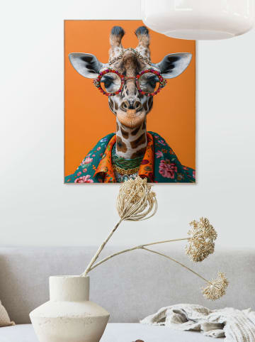Orangewallz Druk artystyczny "Happy Giraffe" w ramce