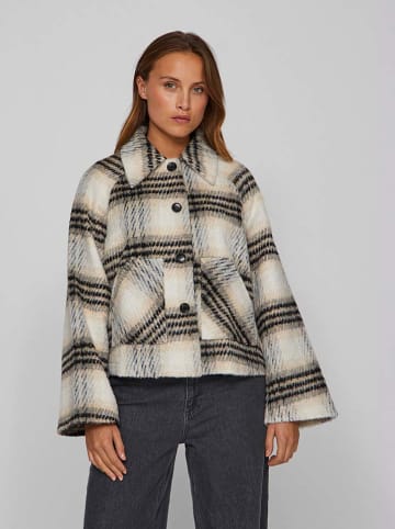 Vila Hemdjacke in Beige/ Schwarz/ Grau