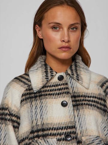 Vila Hemdjacke in Beige/ Schwarz/ Grau