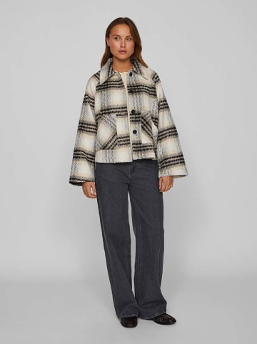 Vila Hemdjacke in Beige/ Schwarz/ Grau