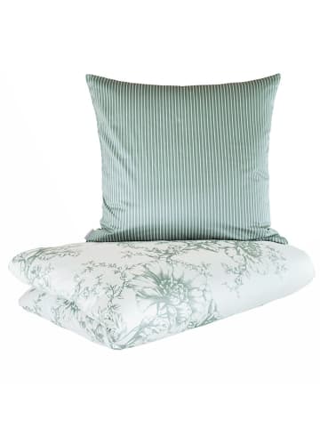 Ibena Satijnen beddengoedset "Sholet" groen/wit