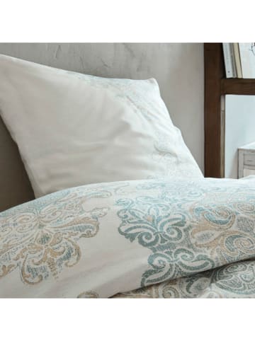 Ibena Flanellen beddengoedset "Porticello" wit/grijs