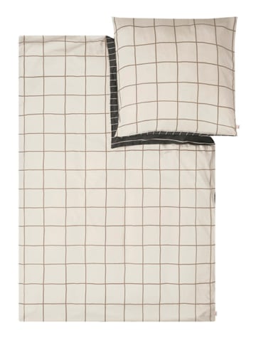 Ibena Satin-Bettwäsche-Set in Grau/ Beige