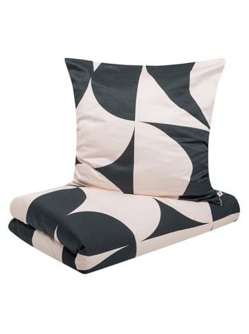 Ibena Satin-Bettwäsche-Set in Weiß/ Schwarz