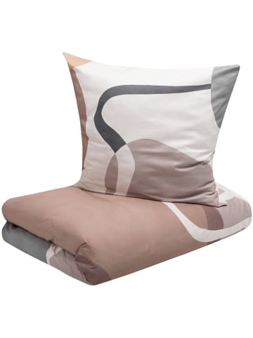 Ibena Satin-Bettwäsche-Set ''Mauve'' in Beige/ Grau