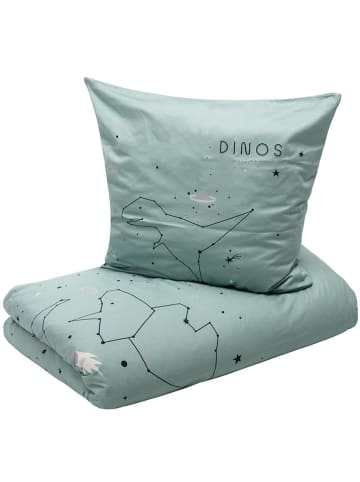Ibena Satin-Bettwäsche-Set ''Dinos'' in Hellblau