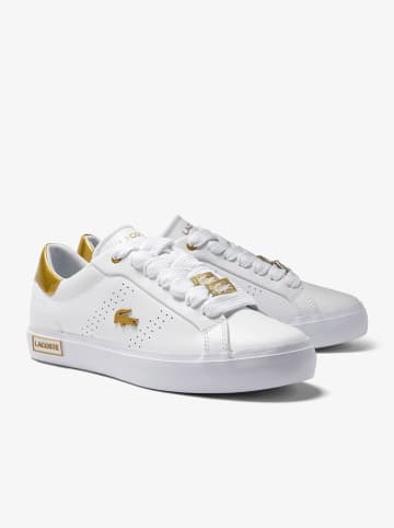 Lacoste Sneakersy "Powercourt 12.0 23 2 Sfa" w kolorze złoto-białym