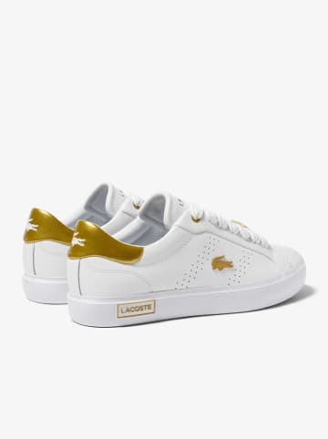 Lacoste Sneakersy "Powercourt 12.0 23 2 Sfa" w kolorze złoto-białym