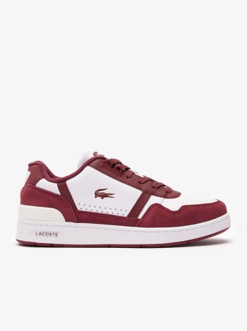 Lacoste Skórzane sneakersy "T-Clip 223 3 Sma" w kolorze biało-czerwonym