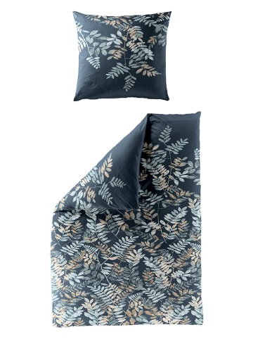 Bierbaum Satijnen beddengoedset "Bierbaum" donkerblauw