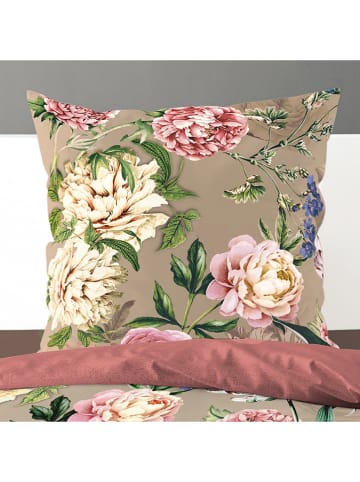 Bierbaum Satin-Bettwäsche-Set in Rosa/ Beige