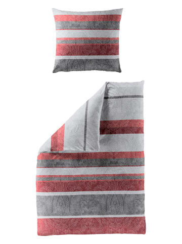Bierbaum Biber beddengoedset grijs/rood