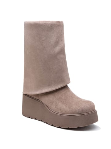 Foreverfolie Keilstiefeletten in Beige