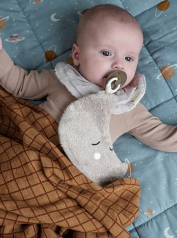 FABELAB Kuscheltuch mit Schnuller "Moon" in Beige - ab Geburt