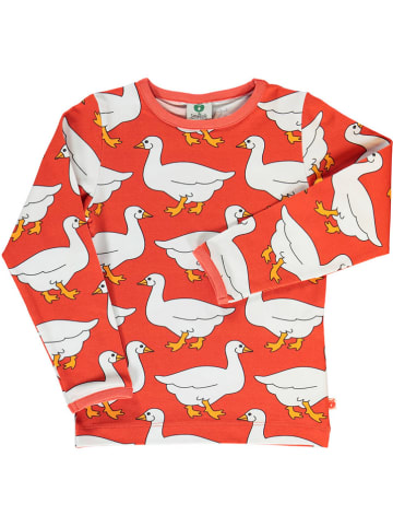 Småfolk Longsleeve in Orange/ Weiß
